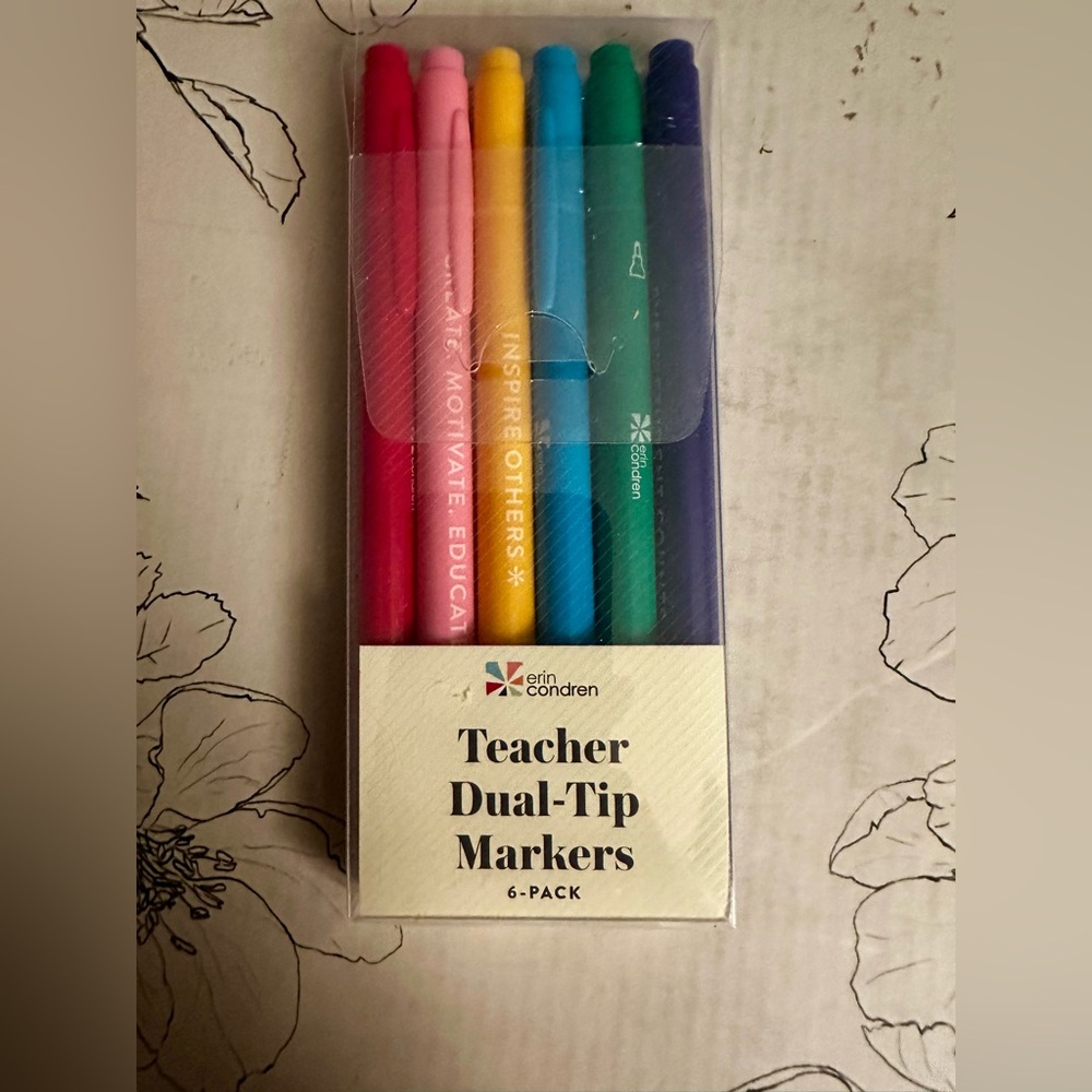 🖍 Teacher Dual-Tip Markers – 6 Pack (NEW)